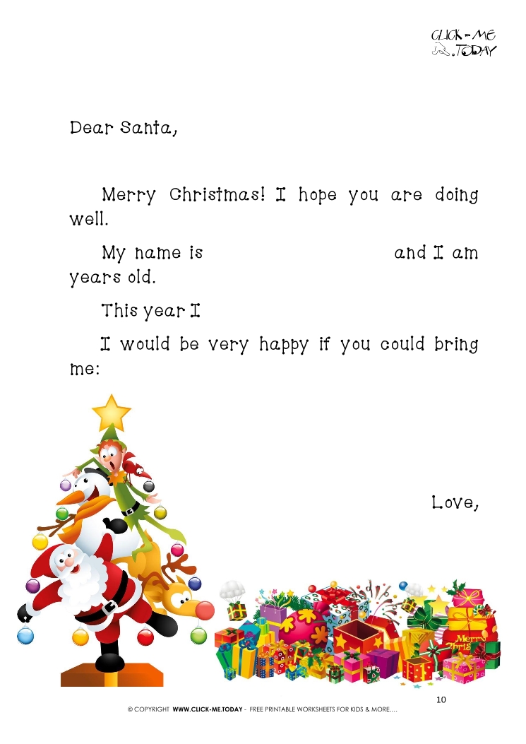Printable hilarius letter to Santa ready template 10